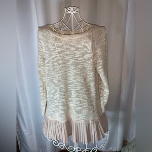 WOMENS BOBEAU SWEATER WITH PLEATED RUFFLE PELPUM.LARGE